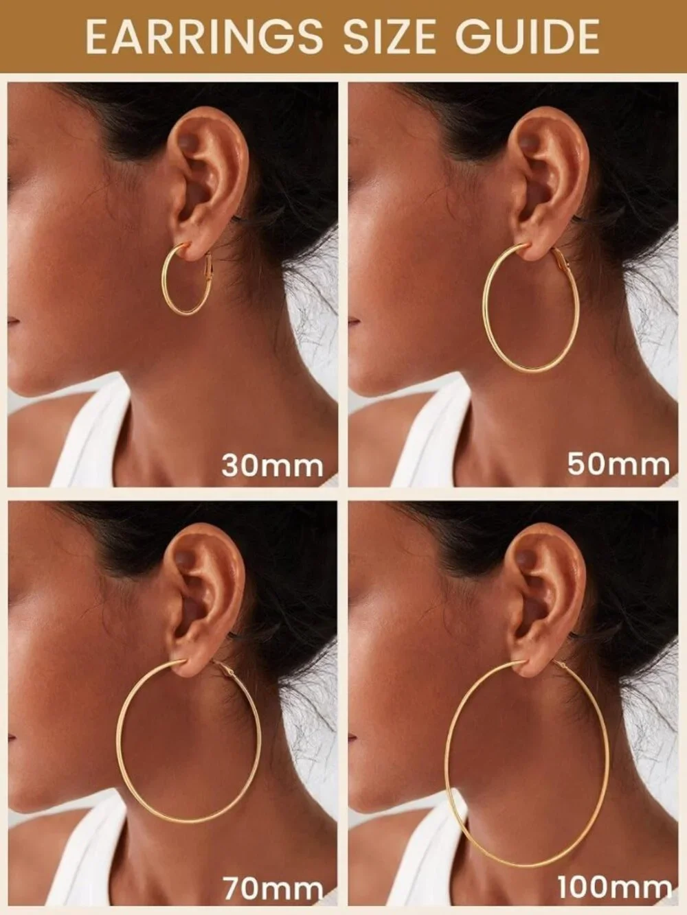 Large Silver & Gold Plated Hoop Earrings for Women - Stylish & Versatile